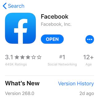 facebook ios v268