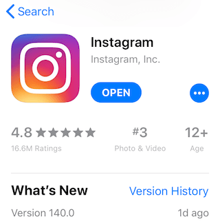 instagram ios v140